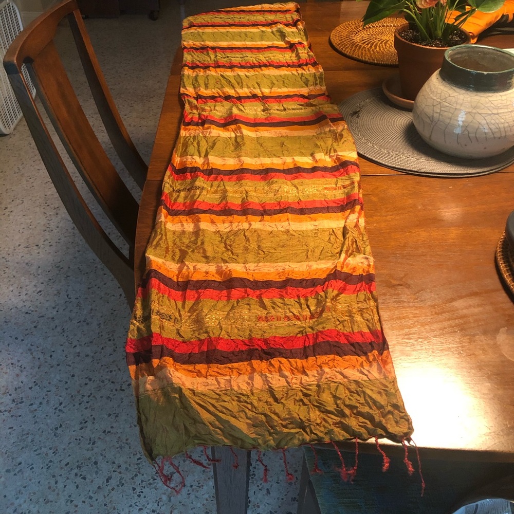 Beautiful table runner with fringe detail